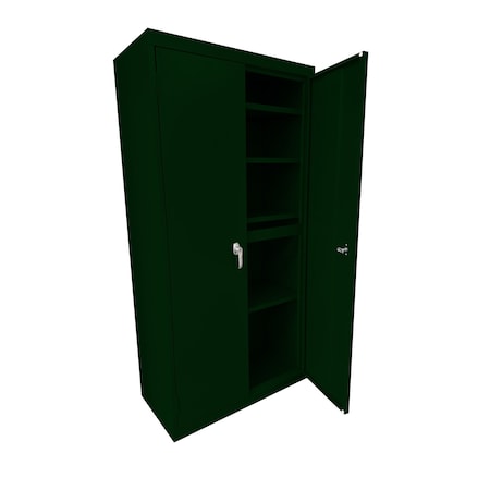 Steel Cabinets Usa Storage Cabinet, 78 in H, 36 in W, Hunter Green, 4 Shelves UA-362478-HG